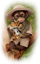 Load image into Gallery viewer, The Ashton - Drake Galleries Milo the Safari Monkey Doll Lifelike So Truly Real® Hand Applied Mohair Weighted Fully Poseable with Soft RealTouch® Vinyl Skin and Plush Leopard Stuffed Animal 16&quot;-Inches
