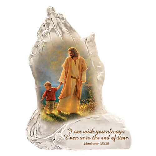 The Bradford Exchange I Am With You Always Issue #10 Praying Hands Religious Art Collectible Figurine with Art by Greg Olsen 6-inches - RCE Global Solutions