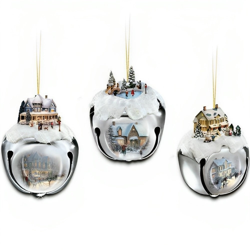 The Ashton-Drake Galleries Winter Sleigh Bells Ornament Collection Christmas Decoration by Thomas Kinkade 3-inches - RCE Global Solutions