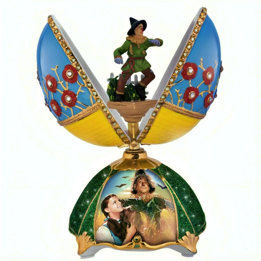 The Bradford Exchange The Wizard of Oz Music Box Issue #3 Scarecrow Heirloom Porcelain® with 22K-Gold Accents Faux Jewels and Beloved Film Melody Inspired by Peter Carl Fabergé’s Eggs 6.5-inches