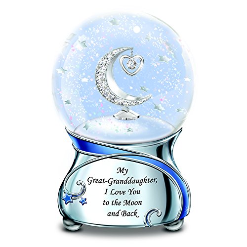 The Bradford Exchange Great-Granddaughter Musical Glitter Globe With Crystals Keepsake Plays 