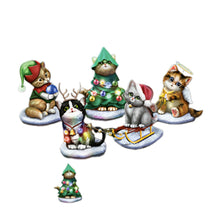 Load image into Gallery viewer, The Bradford Exchange Purr-fect Medleys Figurine Collection Issue #1 Merry Mischief Cat Figurine with Festive Lighting &amp; Plays Melody Christmas Decorations by Kayomi Harai 5-Inches - RCE Global Solutions
