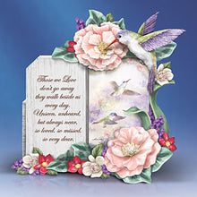 Load image into Gallery viewer, The Hamilton Collection A Love So Dear Hummingbird Remembrance Keepsake Sentiment with Colorful Wings Radiant Flowers Handcrafted &amp; Hand-painted Sculpture Artwork by Lena Liu 5-inches
