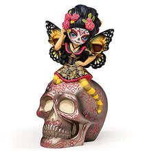 Load image into Gallery viewer, The Hamilton Collection Jasmine Becket-Griffith Spirit of The Blissful Joy Glow in The Dark Sugar Skull Decor 6&quot;-Inches
