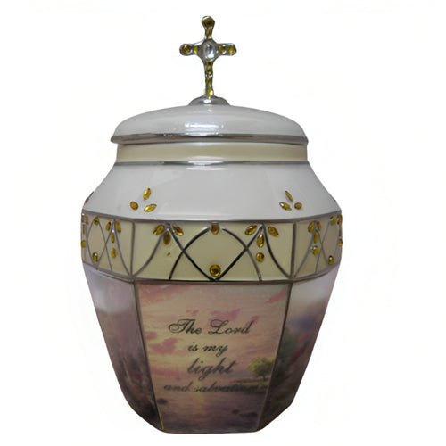 The Bradford Exchange Light of Peace Daily Devotions Heirloom Porcelain Musical Prayer Box Collection with Swarovski Crystals and Amazing Grace Melody Issue #3 by Thomas Kinkade 5.25-inches - RCE Global Solutions