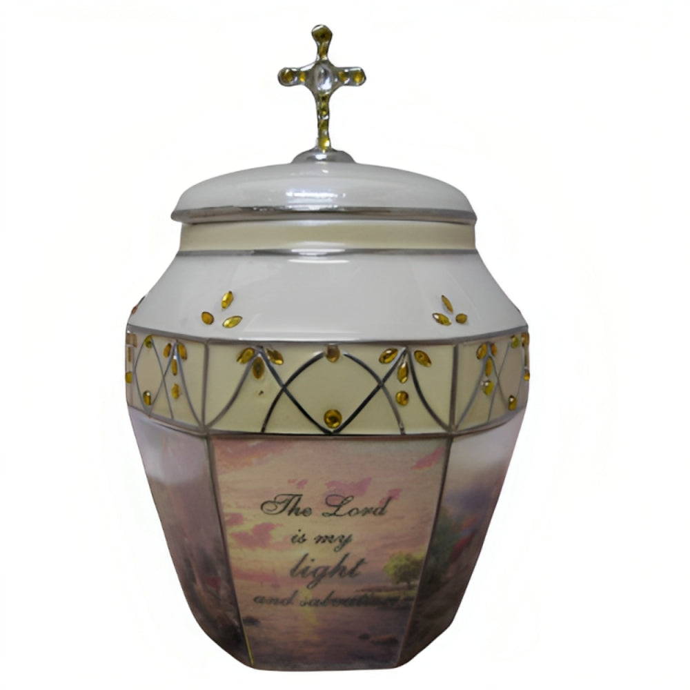 The Bradford Exchange Light of Peace Daily Devotions Heirloom Porcelain Musical Prayer Box Collection with Swarovski Crystals and Amazing Grace Melody Issue #3 by Thomas Kinkade 5.25-inches - RCE Global Solutions