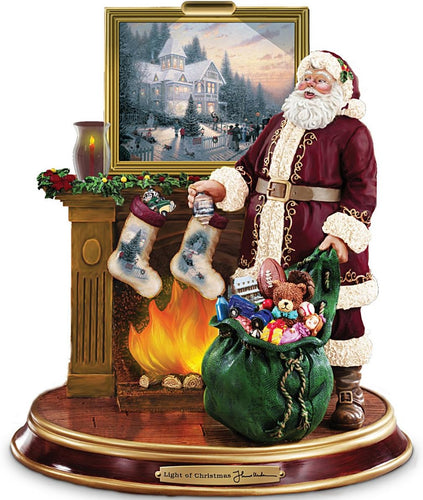 The Bradford Exchange Thomas Kinkade Illuminated Santa Claus Tabletop Figurine: Light Up The Holidays 8.5-inches - RCE Global Solutions
