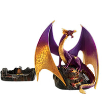 Load image into Gallery viewer, The Bradford Exchange Spellbinding Legends Incense Burner Collection Issue #1 Meticulously Hand Cast &amp; Hand Painted Illuminated Dragon Sculpture 7-inches - RCE Global Solutions
