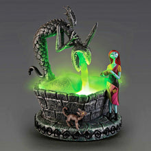Load image into Gallery viewer, The Bradford Exchange Disney Tim Burton's The Nightmare Before Christmas Illuminated Foggy Fountain Sculpture 9-inches

