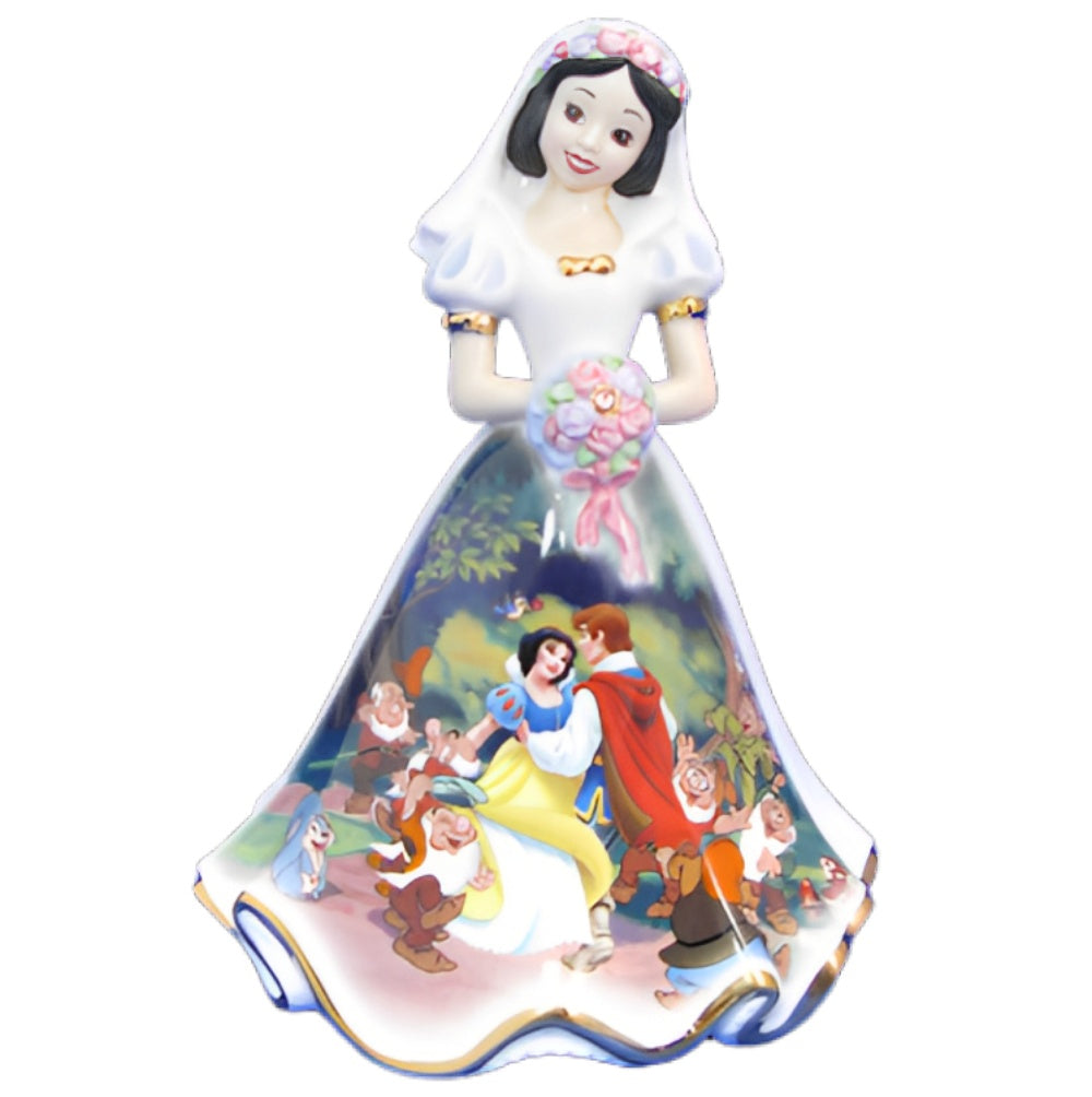 The Bradford Exchange Happily Ever After Snow White Disney Dresses and Dreams® Bell Collection Issue #14 Heirloom Porcelain Scenes from Snow White and the Seven Dwarfs Hand Sculpted & Hand Glazed Figurine 7.5-inches - RCE Global Solutions