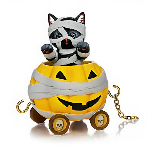 The Hamilton Collection I'm Your Meow-my from Happy Meow-loween Express Figurine Collection Issue #3 Halloween Train Inspired by Original Artwork of Kayomi Harai 3-1/4-inches