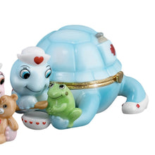 Load image into Gallery viewer, The Bradford Exchange &quot;Caring&quot; from Tender Loving Care Music Box Collection Issue #3 Limoges-style Music Box Sweet Turtle Nursing a Frog Plays &quot;Always in My Heart&quot; 5-inches - RCE Global Solutions
