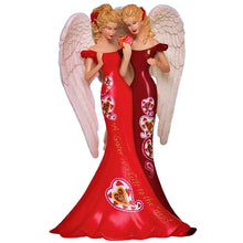 Load image into Gallery viewer, The Hamilton Collection Angelic Sisters of Heartfelt Promises Collection Issue #4 A Sister Is A Gift To The Heart Figurine Hand-Painted Collectible with Glittered Wings and Golden Lantern by Thomas Kinkade 7-inches
