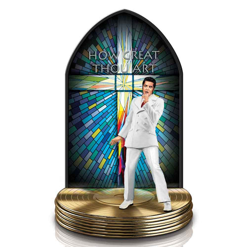 The Bradford Exchange Elvis™ How Great Thou Art The Gospel Truth Sculpture Collection Issue #1 Illuminated & Musical with Iconic Gospel Songs Inspirational Tribute to Elvis's Love for Gospel 7-inches - RCE Global Solutions