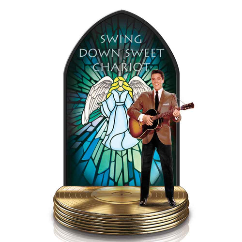 The Bradford Exchange Elvis™ Swing Down Sweet Chariot The Gospel Truth Sculpture Collection Issue #3 Illuminated & Musical with Iconic Gospel Songs Inspirational Tribute to Elvis's Love for Gospel 7-inches - RCE Global Solutions