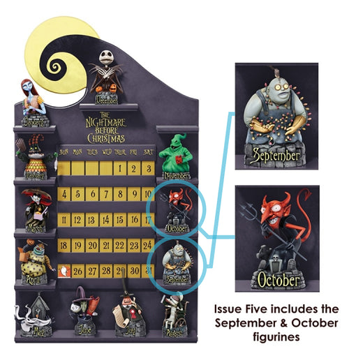 The Bradford Exchange Disney Nightmare Before Christmas Perpetual Calendar Figurine Set of 2 SEPTEMBER & OCTOBER Issue #5 - RCE Global Solutions