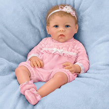 Load image into Gallery viewer, The Ashton-Drake Galleries A Dream Come True Realistic Baby Girl Doll Handcrafted of TrueTouch® Authentic Silicone with Hand-Painted Details and Featuring Hand-Rooted Hair Comes with A Velvet Outfit with Matching Headband 17&quot;-Inches - RCE Global Solutions
