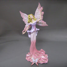 Load image into Gallery viewer, The Hamilton Collection Wishes For Faith Enchanting Butterfly Fairy Figurine for Breast Cancer Awareness 7.5-inches
