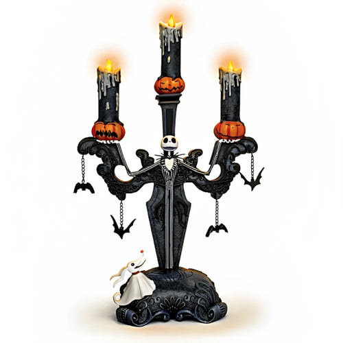 The Bradford Exchange Disney Tim Burton's The Nightmare Before Christmas Flameless Candelabra Collection - Jack Skellington Issue #1 LED Candles 11-inches - RCE Global Solutions