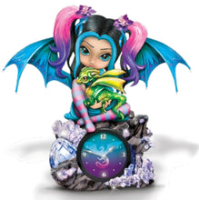 Load image into Gallery viewer, The Bradford Exchange Forever Entwined Fantasy Companions Clock Collection Issue #1 Fairy and Dragon Gloriously Crafted of Clear Crystalline by Jasmine Becket-Griffith 6-inches
