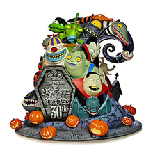 Load image into Gallery viewer, The Hamilton Collection Disney Tim Burton&#39;s The Nightmare Before Christmas 30 Years of Moonlight Mischief Sculpture Handcrafted and Hand-Painted with Glow in the Dark Plays &#39;Overture&#39; by Composer Danny Elfman 12&quot; W x 10&quot; H&quot; - RCE Global Solutions
