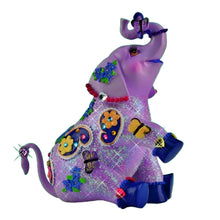 Load image into Gallery viewer, The Bradford Exchange &#39;March of Hope&#39; Love Never Forgets Collection Alzheimer’s Awareness Purple Elephant Figurine with Gemstone Accents Feather Plumes and Lifelike Eyelashes by Margaret Le Van 4-inches
