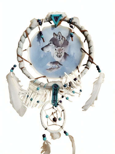 The Bradford Exchange Golden Generations Dream Guardians Native American Wolf Dreamcatcher Wall Decor Sentinels of the Spirits Collection Issue # 5 by Eddie LePage 13.5-inches - RCE Global Solutions