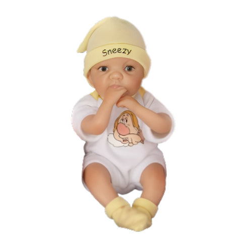 The Ashton-Drake Galleries Sneezy Disney Snow White And The Seven Dwarfs Doll Collection Issue #6 Precious Miniature Baby Dolls with Character Outfits by Cheryl Hill 8.75-inches - RCE Global Solutions