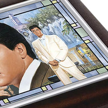 Load image into Gallery viewer, The Bradford Exchange Elvis Presley Amazing Grace Music Box Handcrafted Wooden Keepsake Stained-Glass-Look Lid &amp; Mahogany Finish by Bruce Emmett Artwork 6-inches
