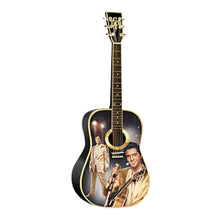 Load image into Gallery viewer, The Bradford Exchange Gold and Glitter Elvis Presley Guitar Sculpture with LED Backlighting Color-Changing Lights &amp; TCB Logo by Acclaimed Painter Nate Giorgio 12-inches - RCE Global Solutions
