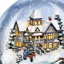 Load image into Gallery viewer, The Bradford Exchange &quot;Jingle Bells&quot; Snowglobe With Swirling Snow Illuminated Musical Snowglobe Christmas Decoration by Thomas Kinkade 7-Inches
