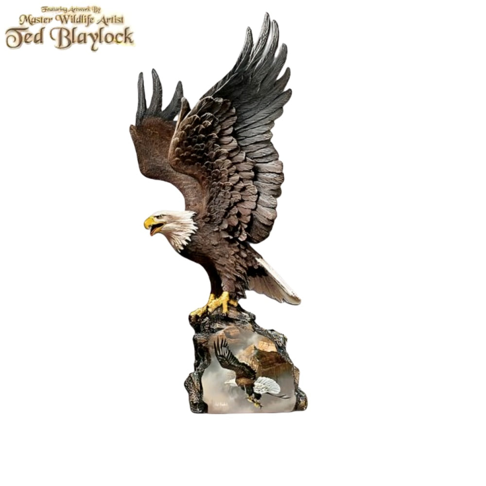 The Bradford Exchange Canyon Guardian Eagle Sculpture Handcrafted Tribute to Wildlife Guardians Winged Protectors Sculpture Collection Issue #1 by Ted Blaylock 13-inches - RCE Global Solutions