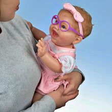 Load image into Gallery viewer, The Ashton-Drake Galleries Love at First Sight Baby Doll Realistic Lifelike Baby Girl Doll with Hand-Painted RealTouch® Vinyl Skin Hand-Rooted Hair Weighted Cloth Body and First Glasses Custom Ensemble by Victoria Jordan, by Ping Lau 20&quot;
