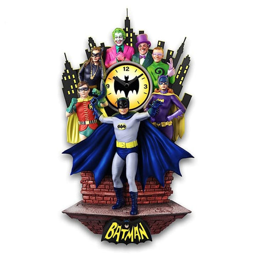 The Bradford Exchange Batman Classic TV Series Wall Clock | Light-Up Gotham | 14.5" Hand-Painted Resin