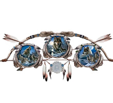 Load image into Gallery viewer, The Bradford Exchange Wilderness Guardians Collector Issue #2: Bow And Arrow Display Handcrafted &amp; Richly Detailed for Wolves Canbas Collectible Plate by James A. Meger 32-inches
