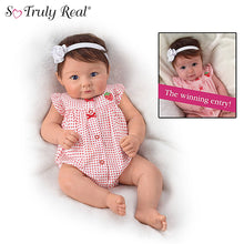 Load image into Gallery viewer, The Ashton-Drake Galleries So Truly Real Ava Elise Baby Doll Hand-rooted Hair RealTouch Vinyl Skin Poseable by Ping Lau 17-inches - RCE Global Solutions
