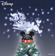 Load image into Gallery viewer, The Bradford Exchange Disney Making Spirits Bright Tree Topper Handcrafted Mickey Mouse, Minnie Mouse &amp; Pluto with Rotating Holographic Illumination Christmas Decorations 6.5-Inches - RCE Global Solutions
