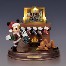 Load image into Gallery viewer, The Bradford Exchange Disney The Stockings Were Hung with Santa Mickey Mouse Sculpture with Light and Music 8.75-inches - RCE Global Solutions
