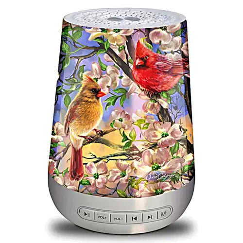 The Bradford Exchange Springtime Songbirds Sleep Sound Machine Multi-Color Nightlight & Sound Therapy with 24 Soothing Sounds Timer and Gentle Glow by Dona Gelsinger 6