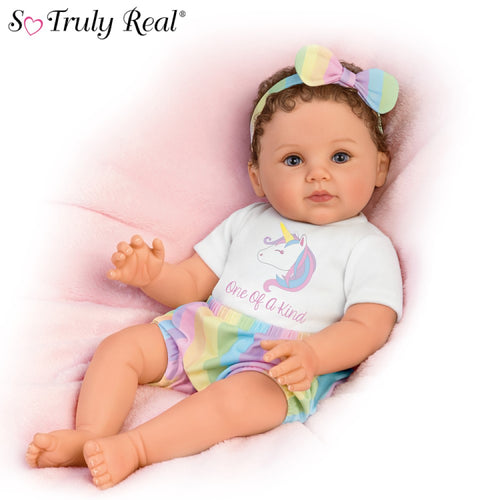 The Ashton - Drake Galleries One Of A Kind Katherine So Truly Real® Lifelike RealTouch® Vinyl Skin Realistically Hand-painted with Magnetic Pacifier & Poseable Weighted Doll by Ping Lau 18-inches - RCE Global Solutions