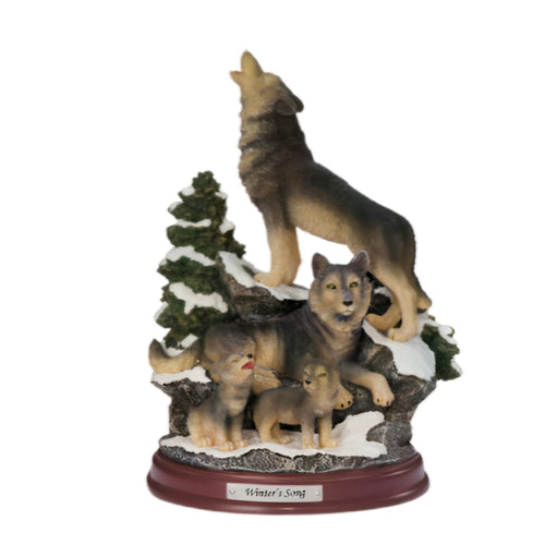 The Bradford Exchange Winters Song The Protectors Of The Pack Collection Issue #12 Realistically Hand Painted & Likelife Detail Wolf Sculpture 8-inches - RCE Global Solutions