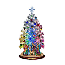 Load image into Gallery viewer, The Bradford Exchange Joy to the World Nativity Tabletop Christmas Tree with Lights &amp; Music Pre-Lit Holiday Tree with Sculpted Nativity Scene Color-Changing Base USB Powered Christmas Decor 16-inches
