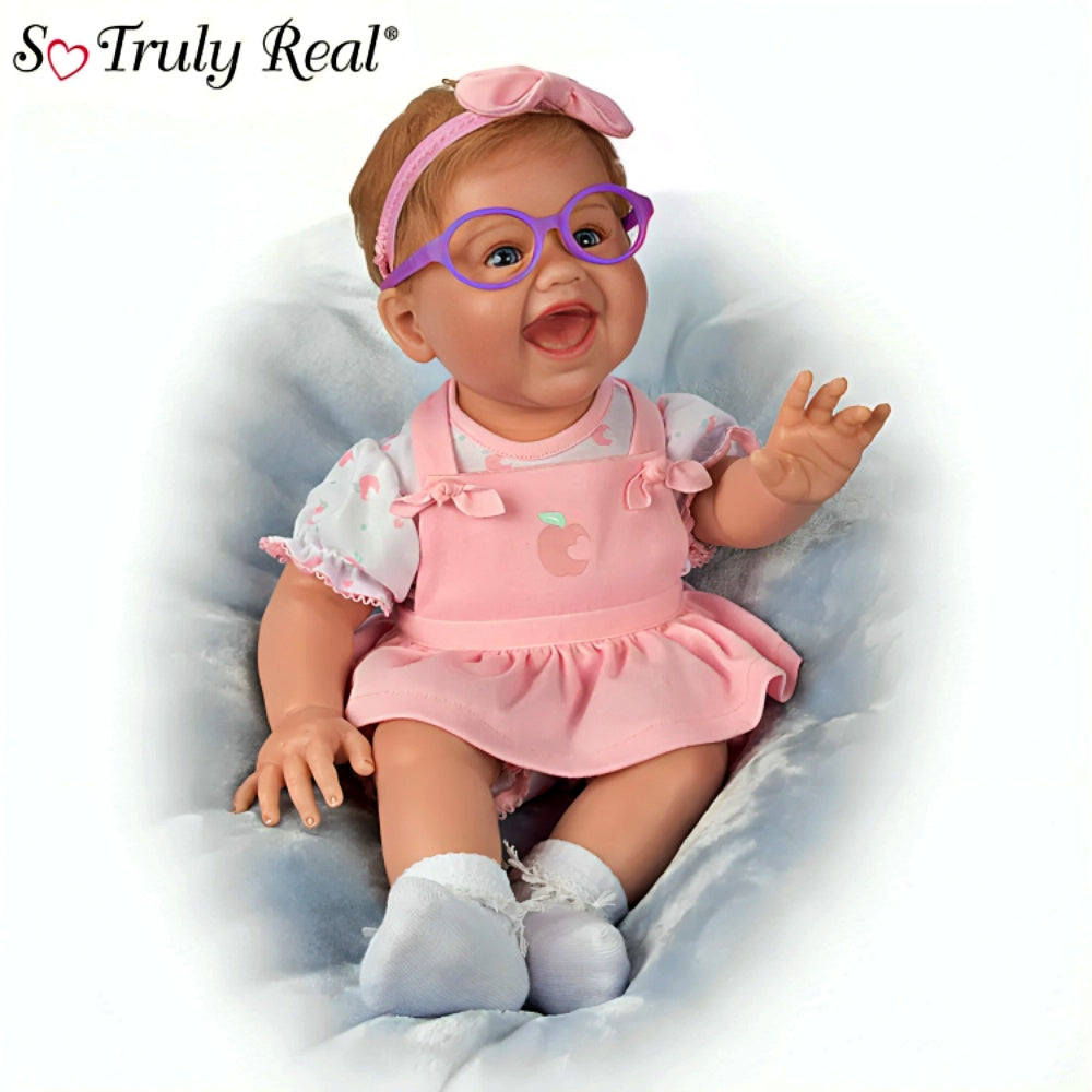 The Ashton-Drake Galleries Love at First Sight Baby Doll Realistic Lifelike Baby Girl Doll with Hand-Painted RealTouch® Vinyl Skin Hand-Rooted Hair Weighted Cloth Body and First Glasses Custom Ensemble by Victoria Jordan, by Ping Lau 20