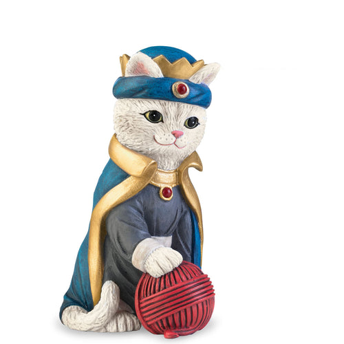 The Bradford Exchange King Yarn Issue #3 from The PURR-fect Christmas Pageant Nativity Cat Figurine Collection Handcrafted and Hand-painted 4.5-inches - RCE Global Solutions