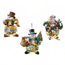 Load image into Gallery viewer, The Ashton-Drake Galleries Memories of Christmas Snowman Ornament Collection Issue #1 Set of 3 Christmas Decoration by Thomas Kinkade 4-inches - RCE Global Solutions
