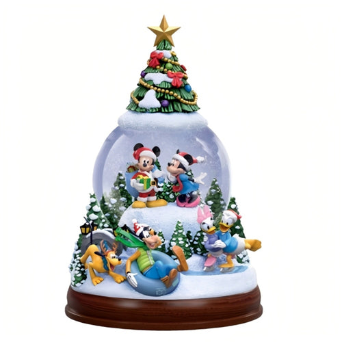 The Bradford Exchange Disney Holiday Magic Musical Snowglobe with Lights and Swirling Snow Features 6 Sculpted Characters Plays 8 Holiday Songs Handcrafted Collectible Christmas Decor 8-inches - RCE Global Solutions