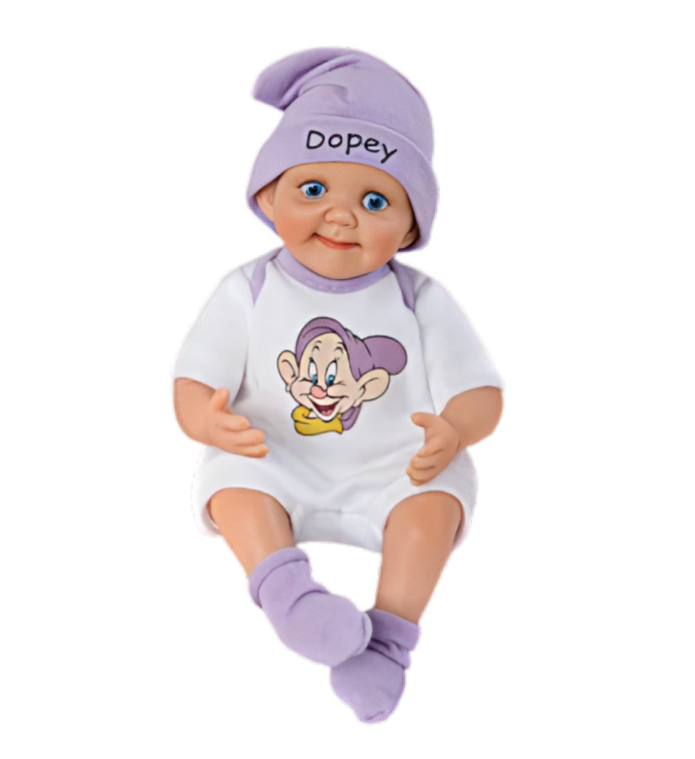 The Ashton-Drake Galleries Dopey Disney Snow White And The Seven Dwarfs Doll Collection Issue #3 Precious Miniature Baby Dolls with Character Outfits by Cheryl Hill 8.75-inches - RCE Global Solutions
