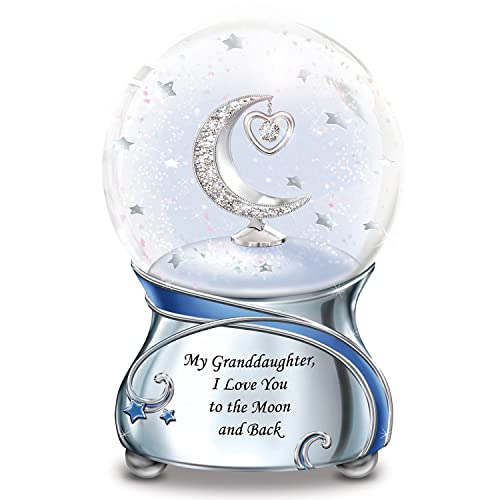 The Bradford Exchange Granddaughter, I Love You To The Moon Musical Glitter Globe Keepsake Plays 