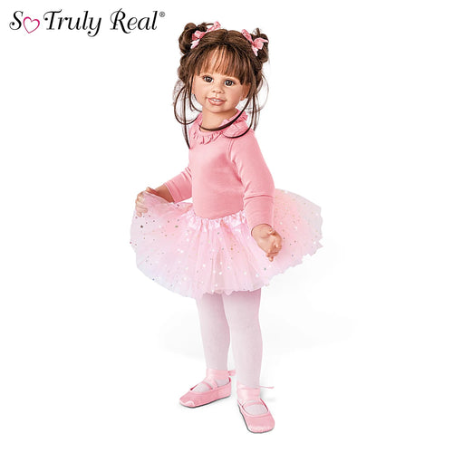 The Ashton-Drake Galleries Lara Ballerina Lifelike So Truly Real® Child Girl Doll Weighted Fully Poseable with Soft RealTouch® Vinyl Skin and Ballet Tutu by Doll Artist Monika Levenig 31-Inches - RCE Global Solutions