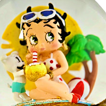 Load image into Gallery viewer, The Bradford Exchange Betty Boop™ Illuminated Glitter Globe Collection Issue #6: &#39;Just Me &amp; You And An Ocean View&#39; Hand-Painted Collectible Globe with Glittery Red Dress and Pudgy 6-Inches
